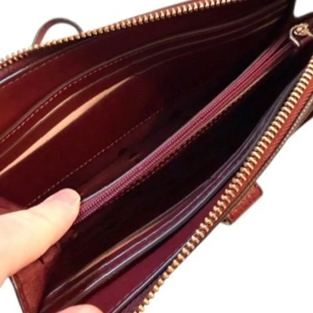 Kate Spade Alegra Larchmont Ave Burgundy Leather Crossbody Wallet Bag